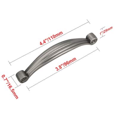 Utopia Alley Whitton Pull Handle - Decorative Cabinet Pewter Drop Pull Handles, 3.8" Center to Center