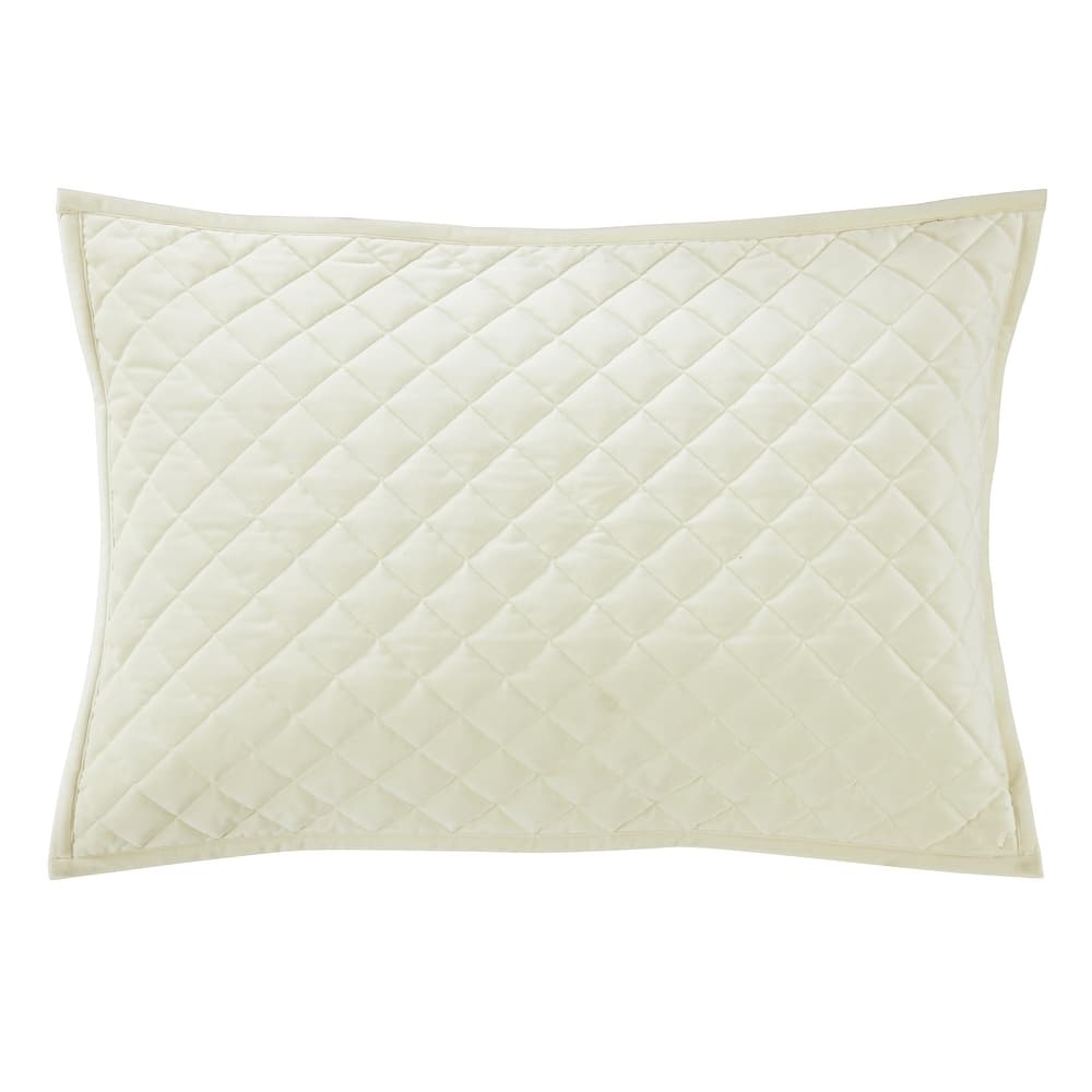 HiEnd Accents Velvet Diamond Quilted Pillow Sham Set, 2PC