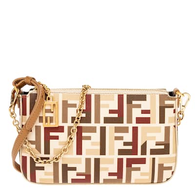 Fendi Baguette Pouch with Chain in Fabric