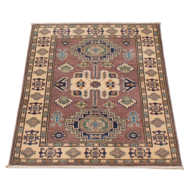 ECARPETGALLERY Hand-knotted Uzbek Ghazni Brown Wool Rug - 2'8 x 3'11