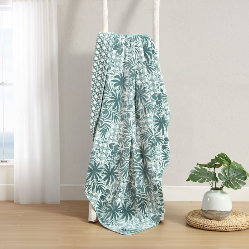 Tommy Bahama Lanikai Fronds Ultra Soft Plush Blanket
