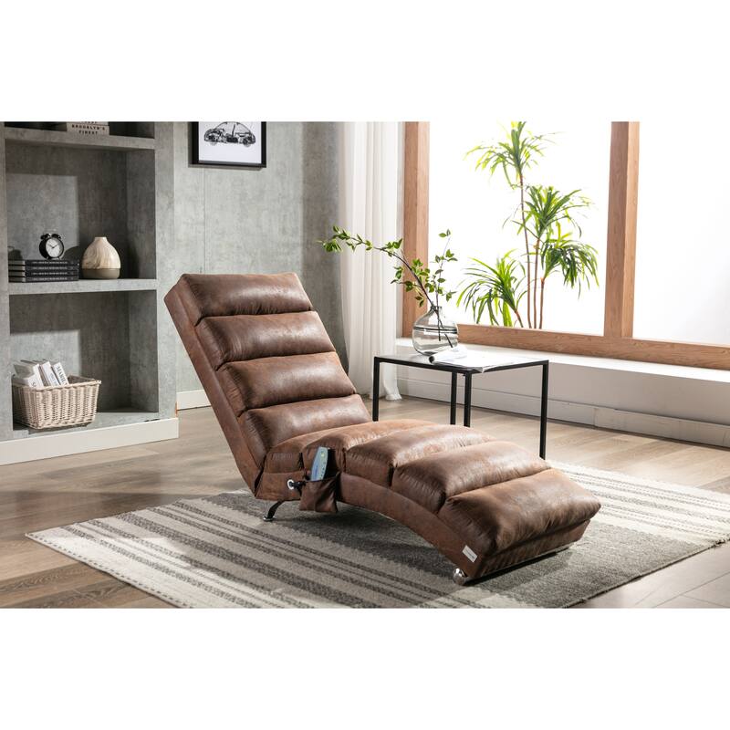 Linen Chaise Lounge Indoor Chair, Modern Long Lounger for Office or