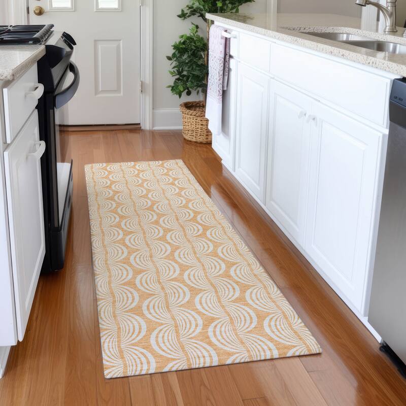 Premium Washable Super Soft Modern Scallop Mayfield Rug - Peach - 2'3" x 7'6"