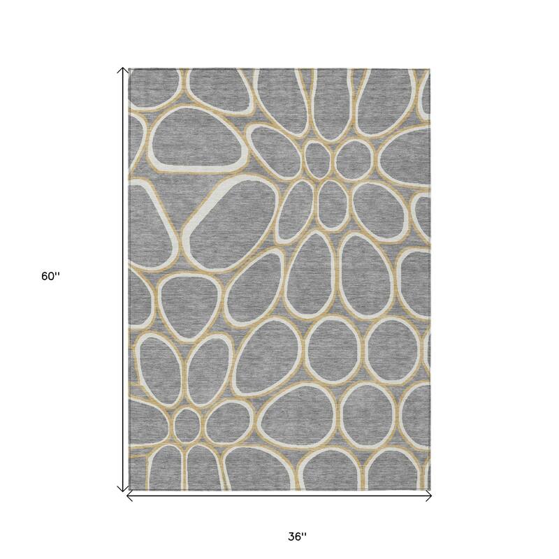 HomeRoots Abstract Transitional Rectangle Outdoor Rug