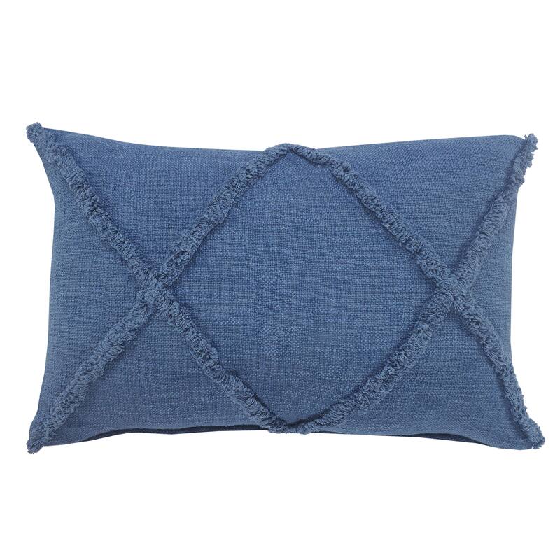 Solid Decorative Diamond Tufted Cotton Throw Pillow