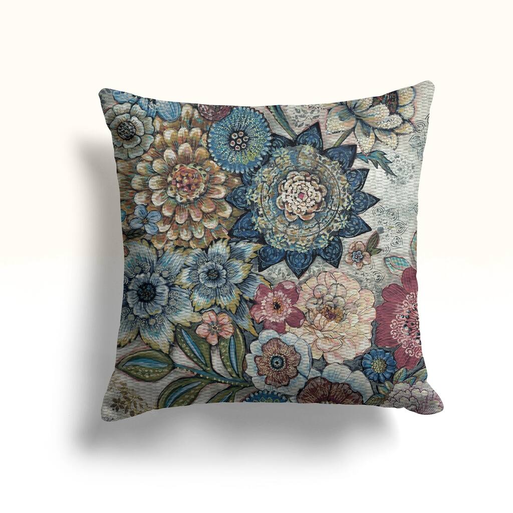 Boho Bouquet Indoor Woven Decorative Pillow