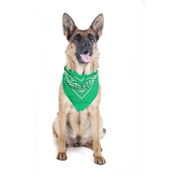 5 Pack Paisley Polyester Pets Dogs Bandana Triangle Shape - Oversized