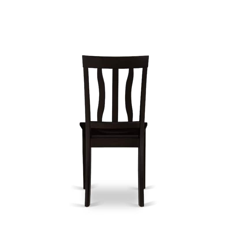 East West Furniture 5 Piece Dining Room Table Set Includes a Rectangle Kitchen Table and 4 Dining Chairs, 36x60 Inch, Cappuccino