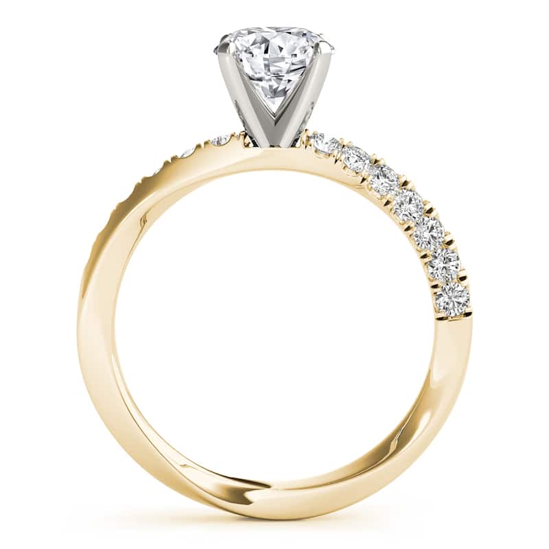 Auriya 14k Yellow Gold Lab Grown Round Diamond Engagement Ring 0.50 to 5.00 ct. tw. (F-G VS)