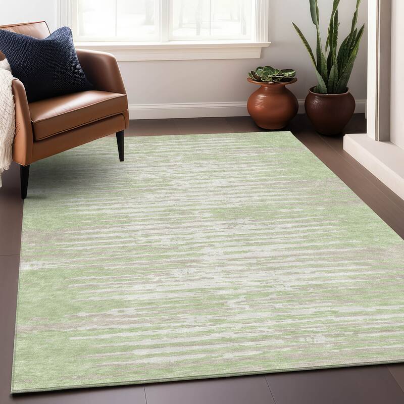 Machine Washable Indoor/ Outdoor Chantille Abstract Ombre Rug