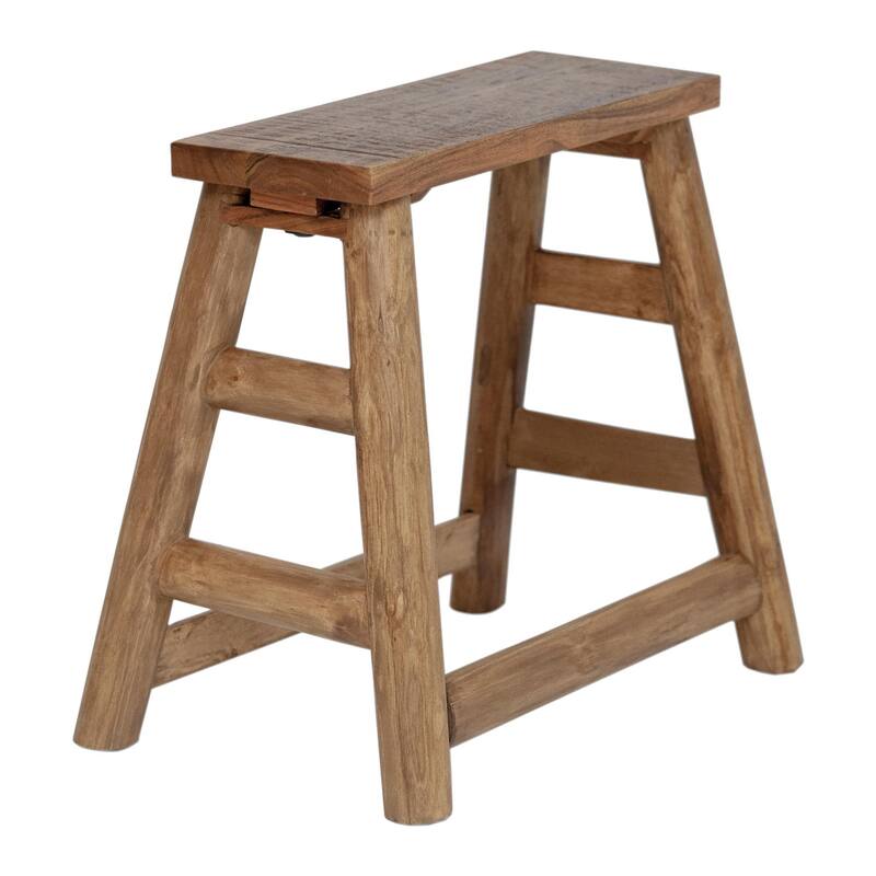 Traditional Accent Solid Acacia Wood Accent Stool by East at Main - Brown - Brown