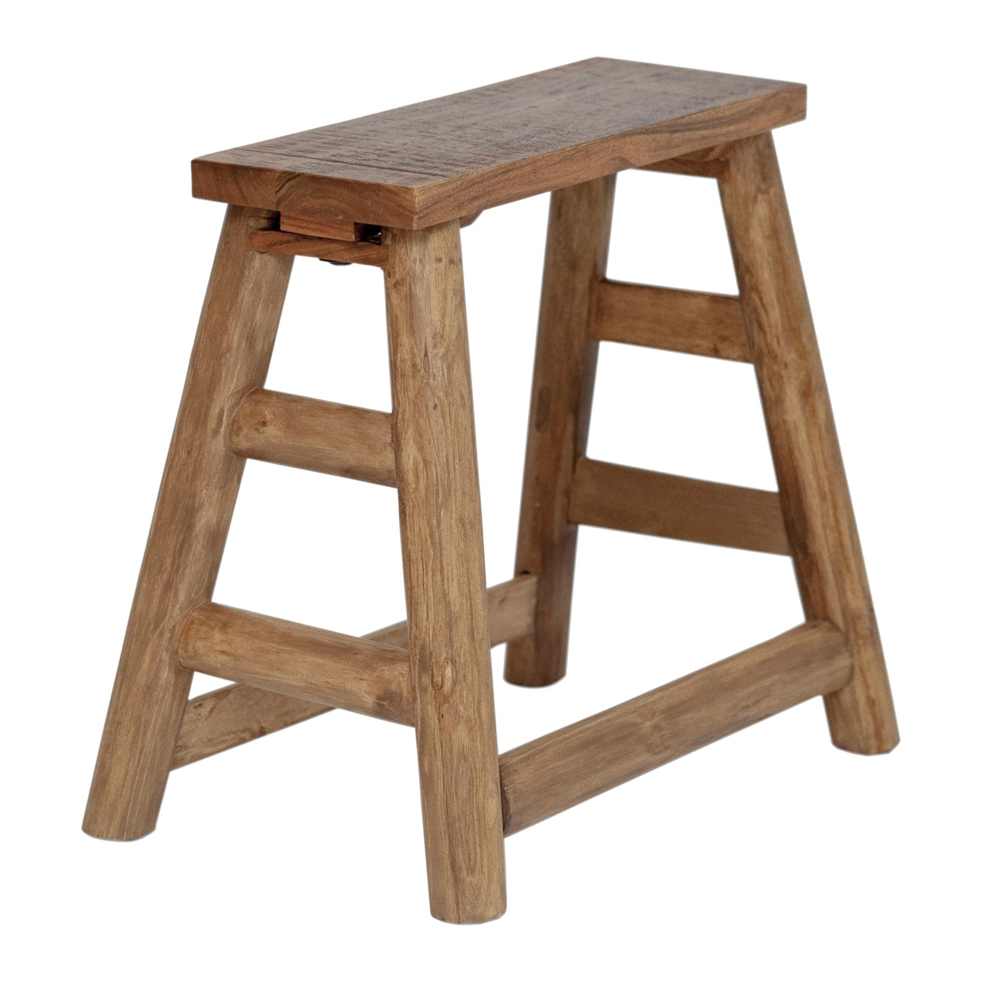 Traditional Accent Solid Acacia Wood Accent Stool by East at Main - Brown