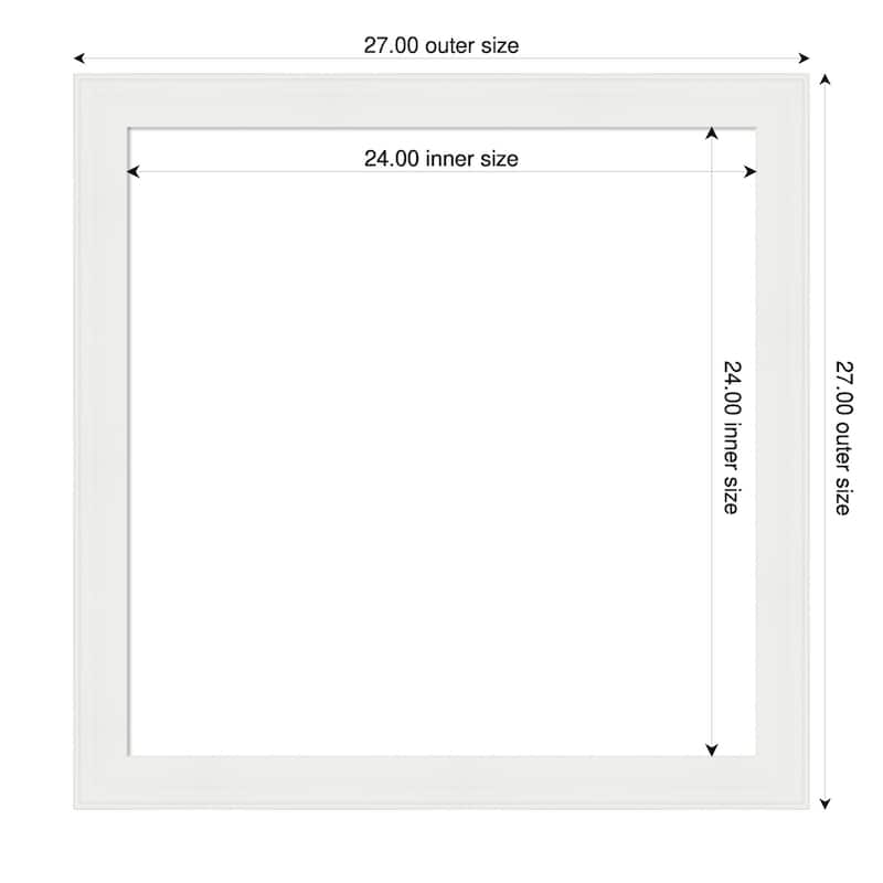 Amanti Art Vanity White Narrow Framed Dry Erase Magnetic Board - 27 x 27 in