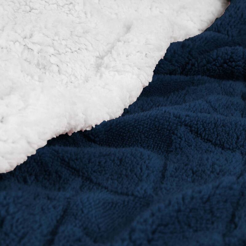 Superior Nuuk Jacquard Lattice Fluffy Sherpa Fleece Blanket