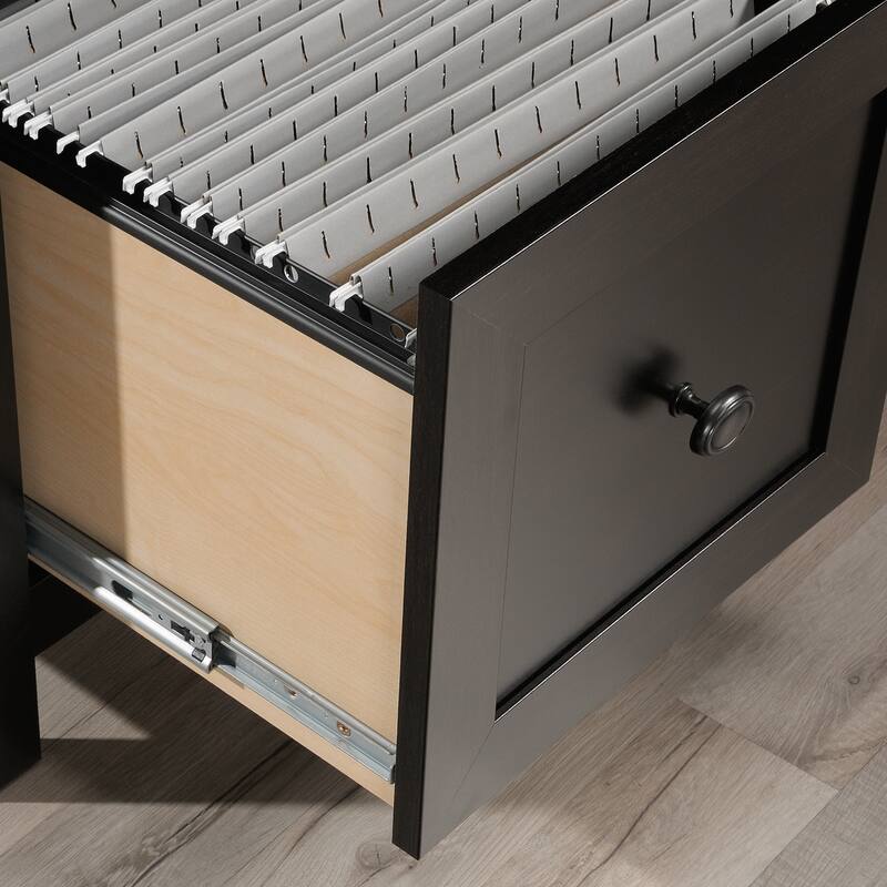 Wood L-Shaped Desk with Drawer