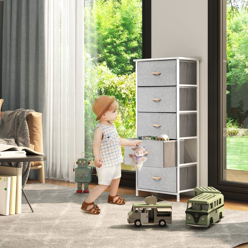 VredHom 5 Drawers Vertical Dresser Storage Tower