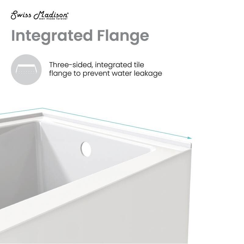 Swiss Madison SM-AB521 Ivy 54" Three Wall Alcove Acrylic Soaking Tub