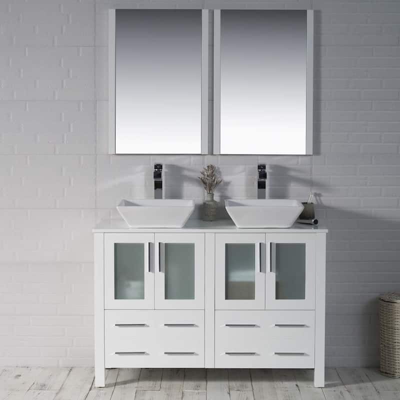 Blossom Sydney 48" Double Bathroom Vanity with Ceramic Sink & Mirrors
