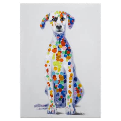Yosemite Home Decor Sun Loving Doggy Original Hand-painted Wall Art - Multi-color