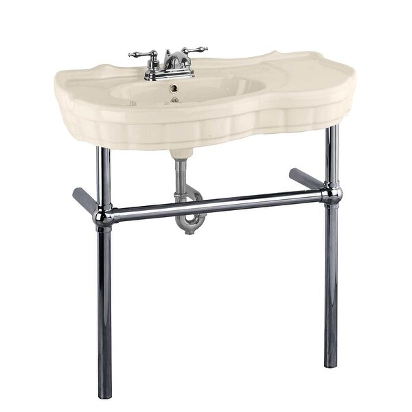 Biscuit Bathroom Console Sink With Metal Legs Vitreous China Biscuit Bathroom Console Sink With Metal Legs Vitreous China Southern Belle