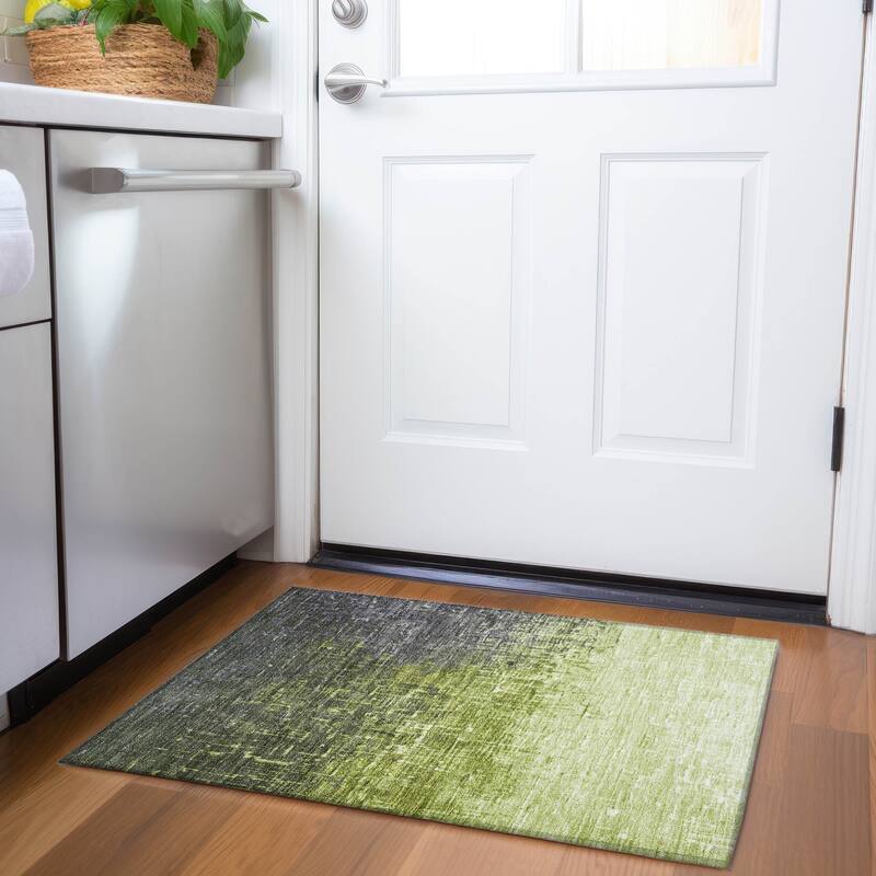 Premium Washable Super Soft Casual Ombre Mayfield Rug - Lime - 1'8" x 2'6"