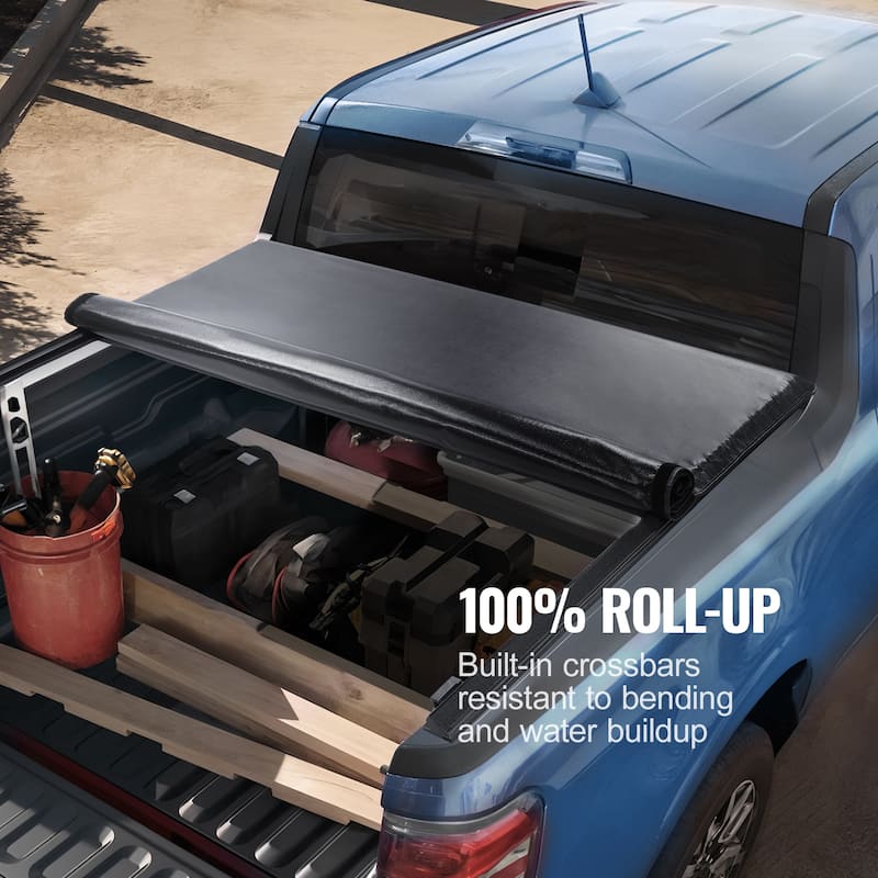 Truck Bed Cover, Roll Up Truck Bed Tonneau Cover, Soft PVC, Roll Up Tonneau Cover