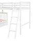 preview thumbnail 10 of 14, White L Shaped Solid Wood Bunk Bed for Kids, Twin-Twin Over Full Triple Bunk w/3 Drawers, Storage Ladder & Full-Length Guardrail