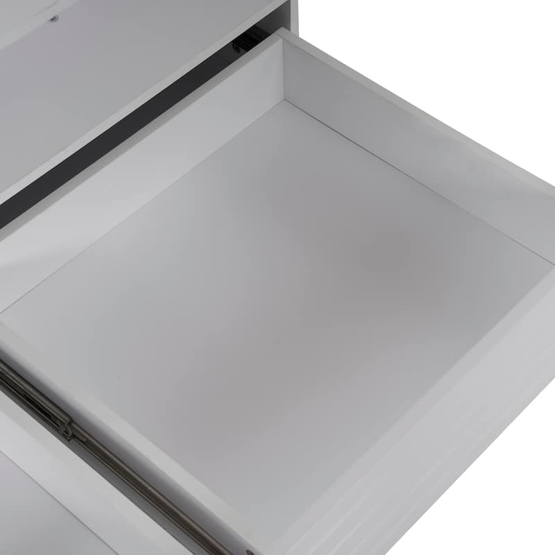 47.2" MDF LED Coffee Table with Multi-Color Lighting and Two Drawers