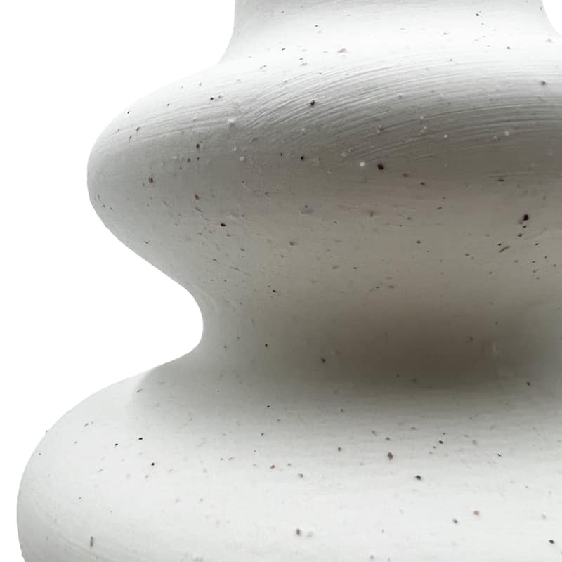 8 Inch Tall Beige Ceramic Vase