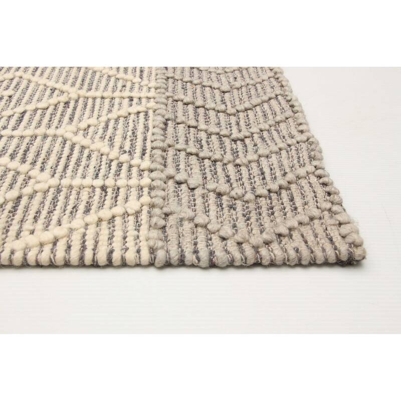 ECARPETGALLERY Braid weave Sienna Cream Wool Rug - 5'2 x 8'2