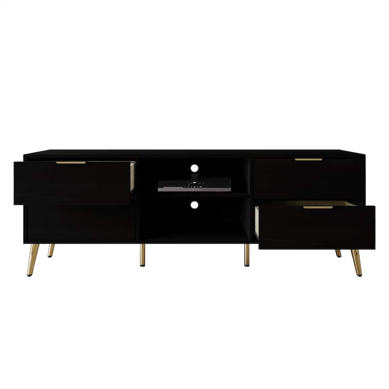 CraftPorch Elegance TV Stand Console with 2 Bookcase Living Room Set