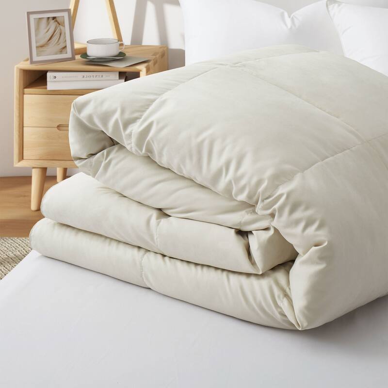 Lightweight Summer Flroal & Solid Printed Goose Feather Down Comforter Duvet Insert
