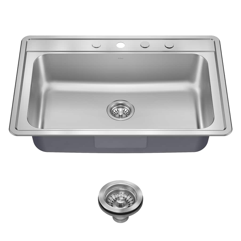 KRAUS Premier Drop In Top Mount 18 gauge Stainless Steel Kitchen Sink