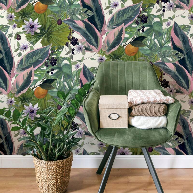 Arthouse Etta White Tropical Wallpaper