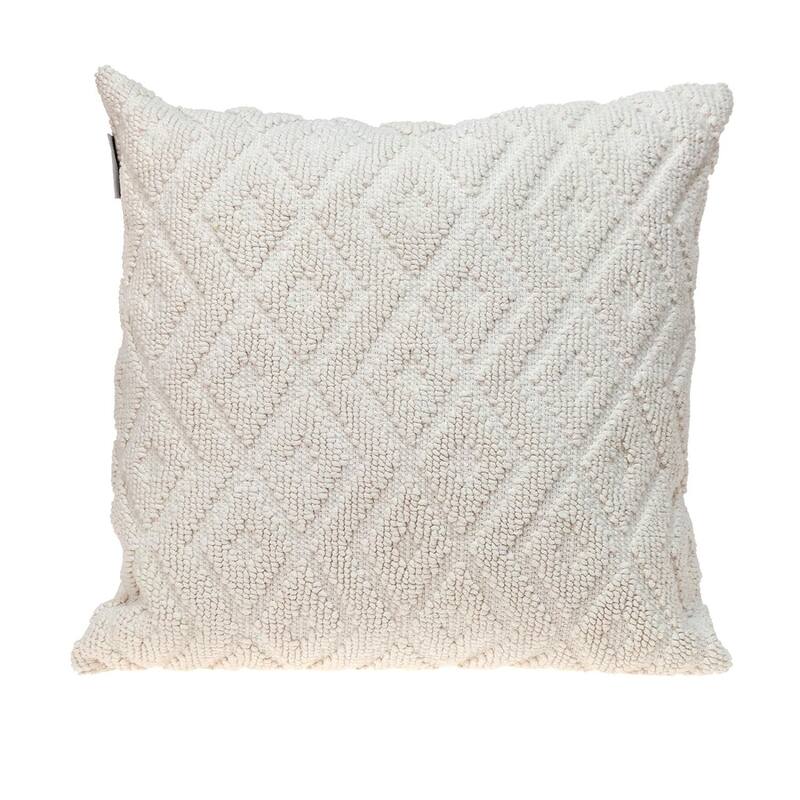 Jacquard Diamond Pattern Decorative Navy Throw Pillow