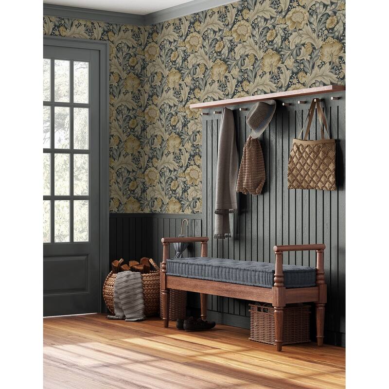 NextWall Acanthus Garden Floral Peel and Stick Wallpaper