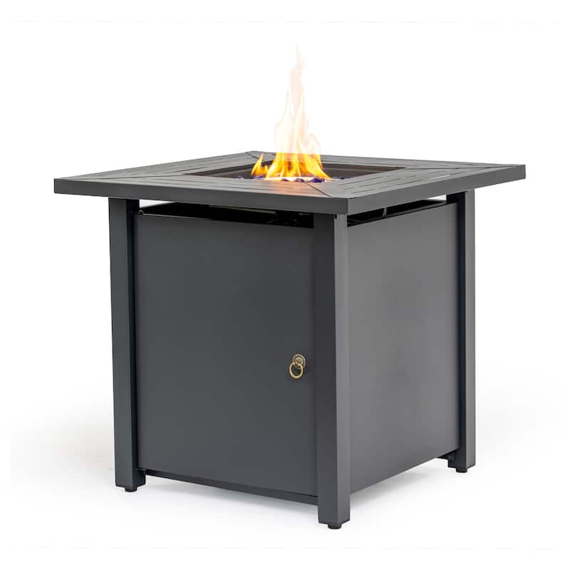 30" Propane Square Steel Gas Fire Pit with 50000 BTU - Black