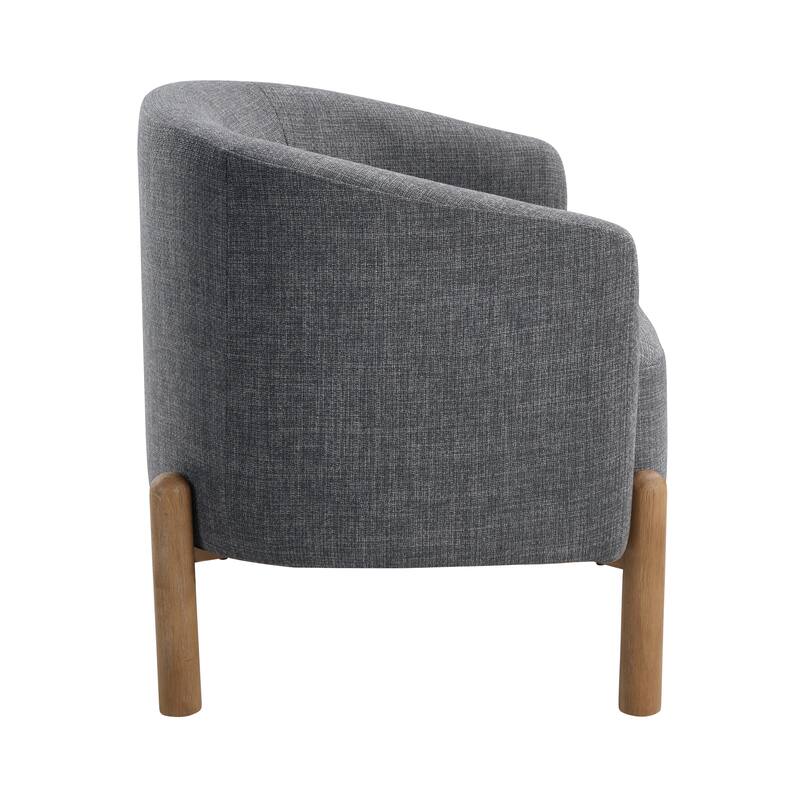 Wyatt 27.5" Textured Accent Chair - Light Brown Finish Solid Wood Legs