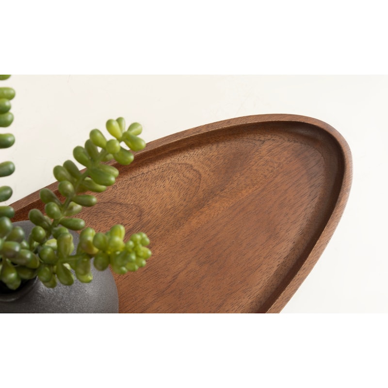 Kate and Laurel Tomaz Oval Footed Tray Wood