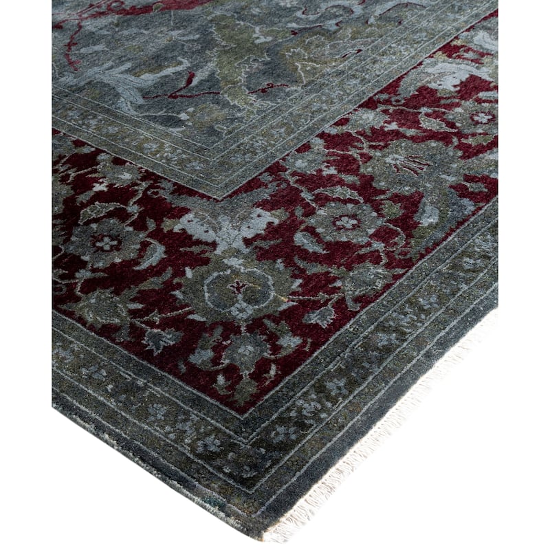 Overdyed One-of-a-Kind Hand-Knotted Area Rug - Gray - 9' 3" x 12' 2"