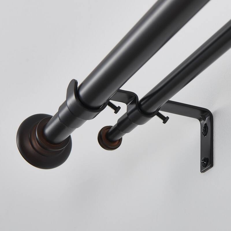 KAWOTI Bronze Double Curtain Rod Adjustable Length