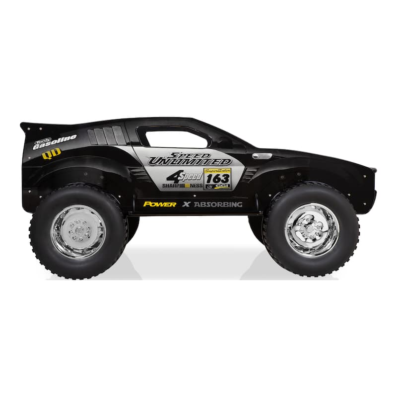 Toto Modern Black Twin Off-road Car Kid Bed with Wheels by Furniture of America