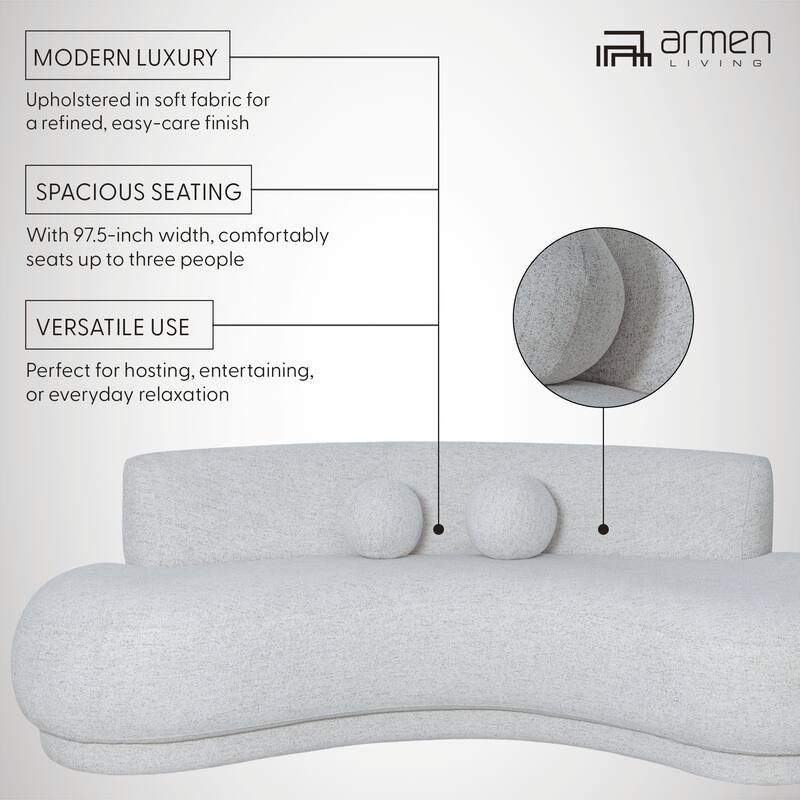 Oakland 97.5 in. 3-Seater Sofa with Oval Seat