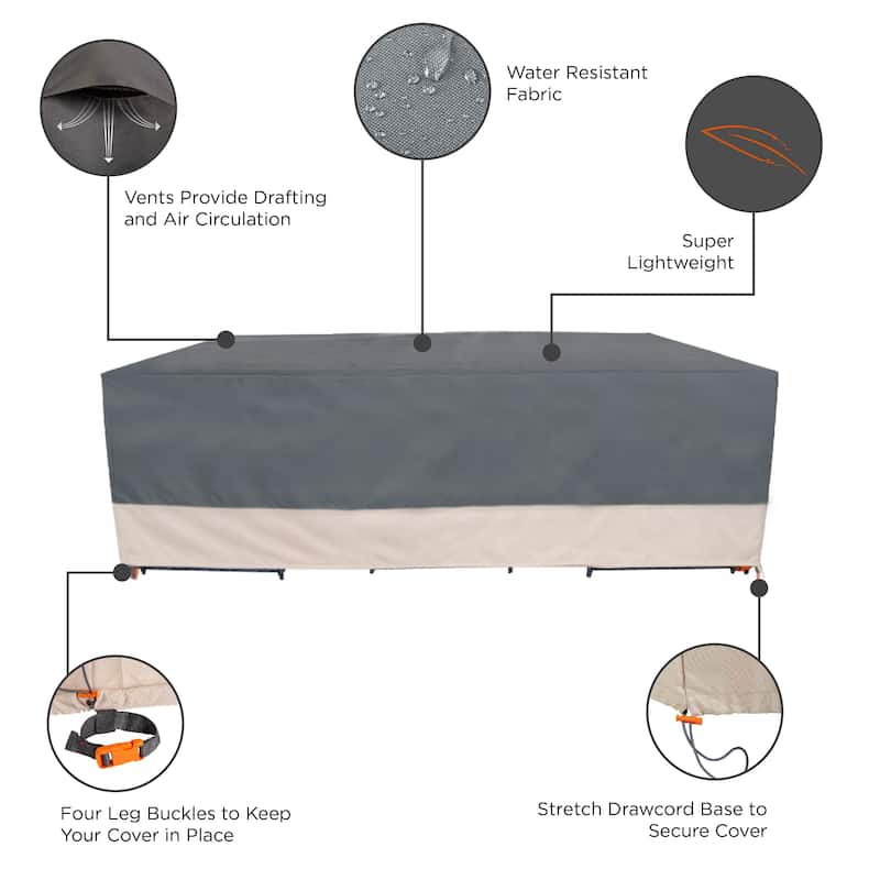 Modern Leisure Renaissance Ultralite Outdoor General Purpose Patio Furniture Cover, 140"L x 70"W x 35"H, Gray