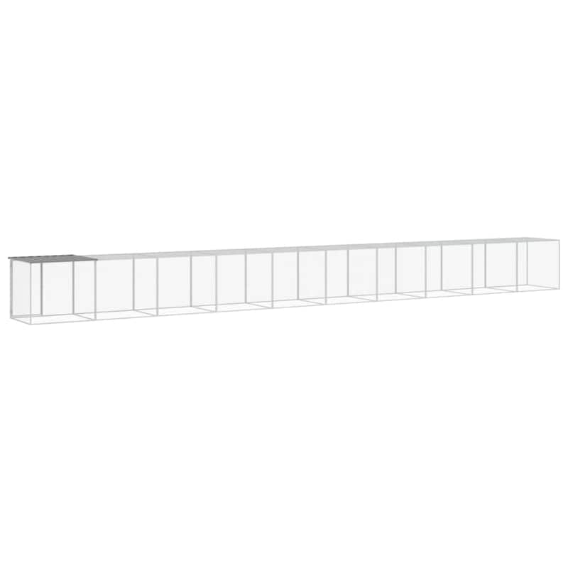 vidaXL Chicken Cage with Roof Light Gray/Anthracite multisize Galvanized Steel
