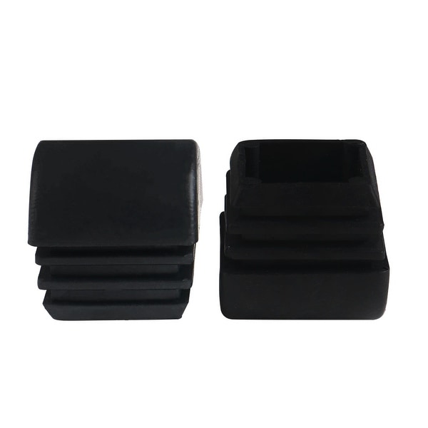2pcs 25 x 25mm Plastic Domed Square Ribbed Tube Inserts End Cover Caps