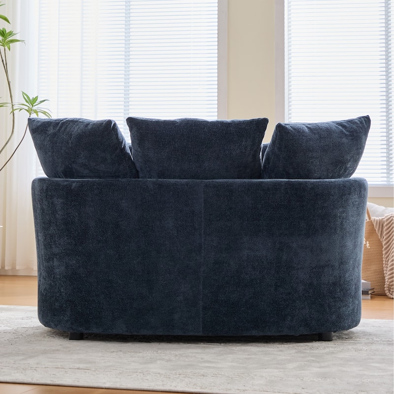 55.1" W Accent Barrel Chair,Modern Oversized Sofa Chair with 5 Pillows