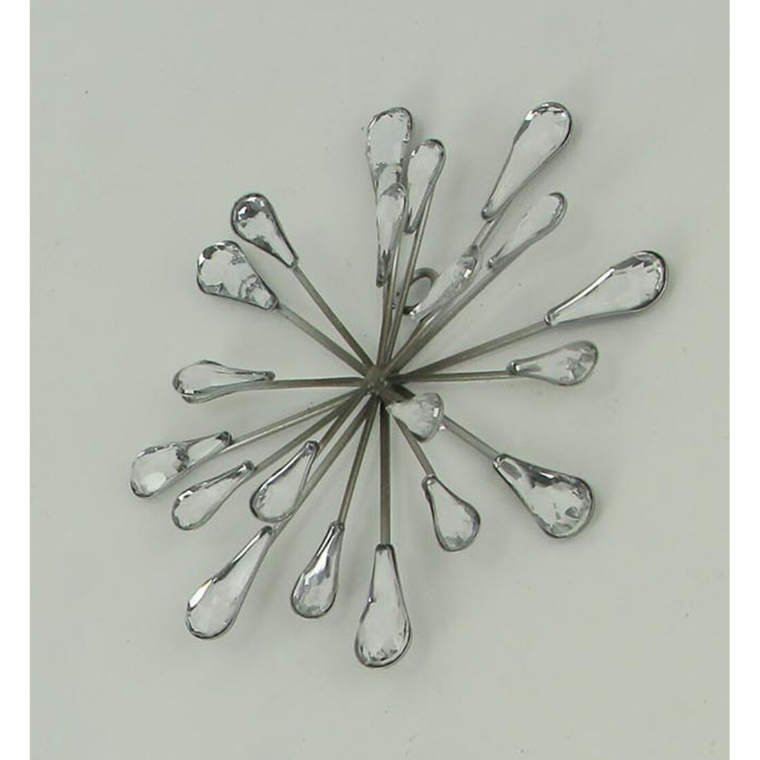 Shop Metallic Silver 3d Jeweled Teardrop Bursts Wall Hanging 7