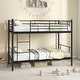 preview thumbnail 9 of 15, Costway Metal Twin Over Twin Bunk Bed with Built-in Ladder Safety Black