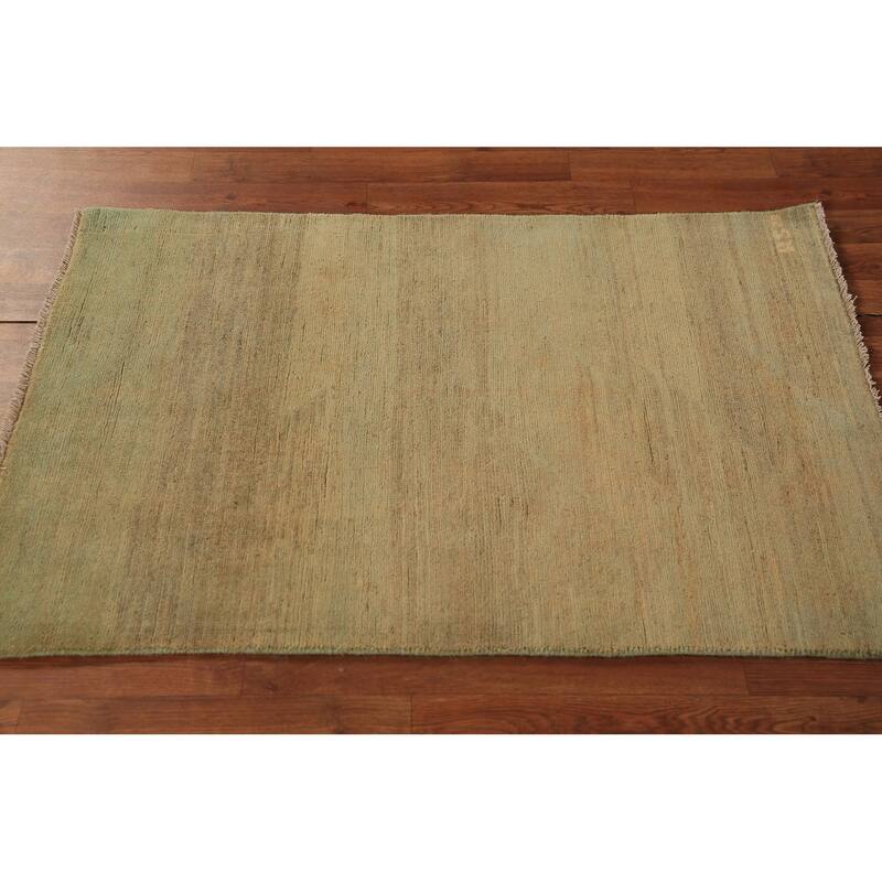 Striped Gabbeh Modern Rug Hand-Knotted Wool Carpet - 2'8" x 4'0"